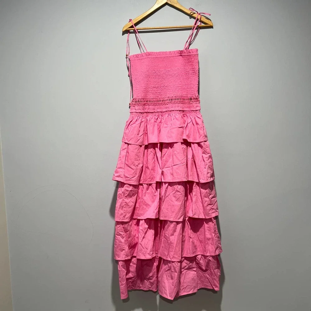 Free People Pink Tiered Maxi Dress - Picture 8 of 10